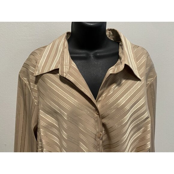 Covington Women Size 20 Blouse Long Sleeve Collared - Picture 2 of 9